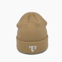 China ISO9001 Brown Beanie Hats Embroidery Logo 58Cm Winter Hat For Adult on sale