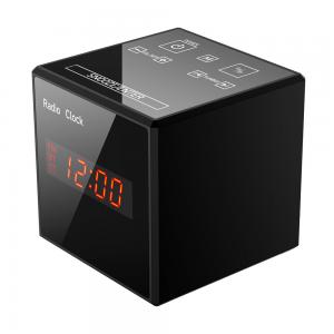 China 128GB Storage 1080P Wifi Alarm Clock Camera , Nanny Cam Clock Radio Bluetooth supplier