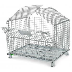 Q235 Steel Stackable Wire Mesh Cages Heavy Duty Warehouse