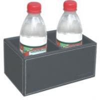China PU Leather Hotel Guestroom Water Bottle Holder With 2 Slots on sale