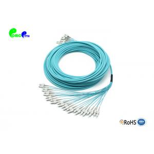 China OM3 24F Fiber Optic Cable Patch Cord SC - SC  50 / 125μm OM3 aqua LSZH Breakout 2.0mm Tails supplier