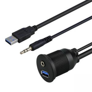 China 1m 2m USB3.0 AM AF+DC3.5 Audio cable For Motorcycle Dashboard supplier