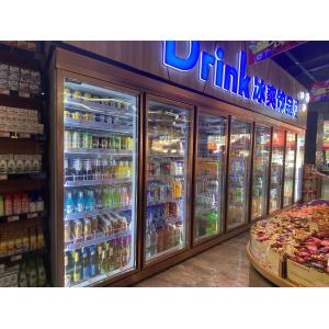 Upright Single Glass Door Display Freezer For Supermarket Commercial Refrigerator
