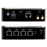 China 4 Gigabit LAN Fanless Firewall PC Quad Core Atom Bay Trail E3845 Support Mikrotik PFsense on sale