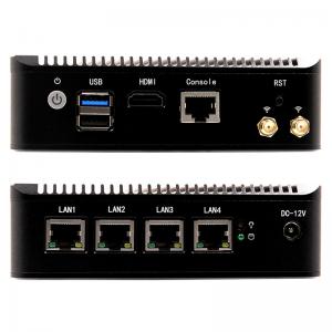 4 Gigabit LAN Fanless Firewall PC Quad Core Atom Bay Trail E3845 Support Mikrotik PFsense