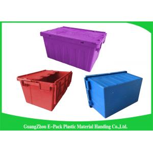 China Blue  PP Plastic Attached Lid Containers , plastic storage boxes with lids supplier