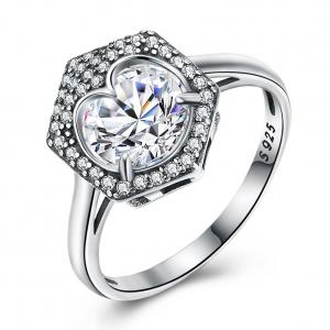 China Luxury Jewelry Wedding Ring Couples S925 Silver Eight Heart Eight Arrows Zircon Diamond Ring supplier