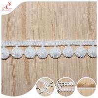 China White Flat Pom-pom Lace Trimmings Garment Accessories Lace Border on sale