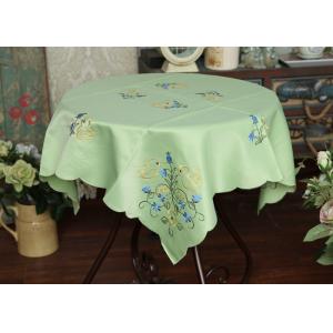Pretty Square Decorative Table Cloths Multiple Colors Custom Embroidered Tablecloths