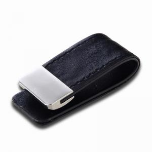 China PU Leather Wallet Money Clip RFID Aluminum Credit Card Holder For Men supplier