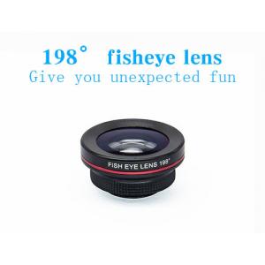 Mobile Phones Close Up Macro Lens , Macro Zoom Lens 198° Fisheye With Clip