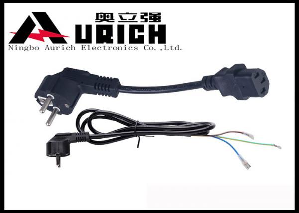 PE Sheathed European Power Cord For Laptop PC 16A 250V CEE7/7 Right Angel