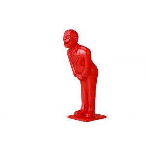 Life Size Welcome Painted Metal Sculpture Red Bowing Man Fiberglass Sculpture
