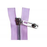 China Light Purple Tape Heavy Duty Separating Zippers , Heavy Duty Brass Zippers 10# 12# on sale