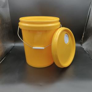 China 18L Industrial Lubricant Bucket With Nozzle Yellow Stackable 20lt Plastic Bucket supplier