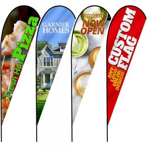 Custom 90X150CM Teardrop Flag Banners Simple Installation For Event