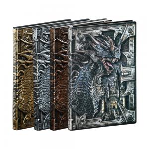 A5 Size Embossed Leather Writing Notebook Hardcover Gift Journal 3d Antique Dragon