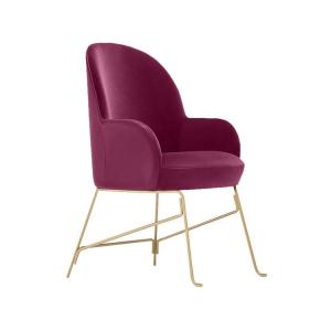 China Beetley Contemporary Red Leather Accent Chairs For Living Room Metal Base supplier
