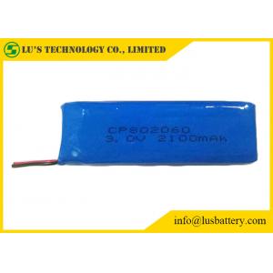 China 3.0v 2100mah Thin Lithium Battery CP802060 Prismatic Flat Limno2 Batteries wholesale