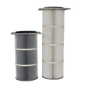 China Galvanized Square Cap HEPA Pleated Polyester Air Filter Cartridge with 1 Year Warranty and 5kg Weight wholesale