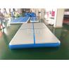 Blue Inflatable Air Track Gymnastics Mat , Double Wall Fabric Air Trak Mat For