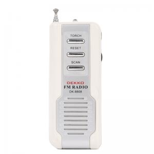 White ABS Mini Pocket Radio Built-In Speaker Radio With Dry Battery