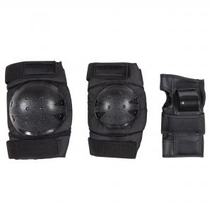 China Black Roller Skating Pads Set Knee Pads Elbow Pads And Wrist Guards supplier