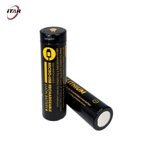 USB C Li Ion Rechargeable Batteries 18650 3.7V 2600mAh For Torches