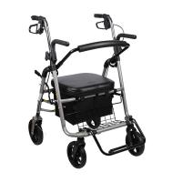 China Aluminium Alloy Medical Folding Walker All Terrain Elderly 4 Wheel Rollator on sale