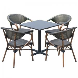 China W160cm D90cm Table 4 Seater Rattan Garden Furniture , Rattan Bar Set Plywood supplier