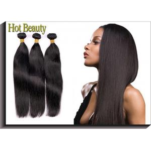 China Long Straight Brazilian Virgin Human Hair Extensions Black 12'' - 32'' supplier