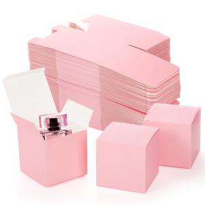 L*W*H cm Custom Recycle Folding Square Shopping Gift Box Pink Recyclable Rigid Ivory Board Paper Box