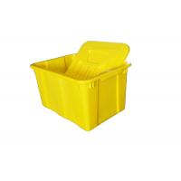 China Yellow Colored Plastic Bin Boxes With Lids For Commercial Curbside Recycling on sale