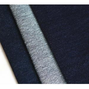 fake knitted denim fabric in deep blue