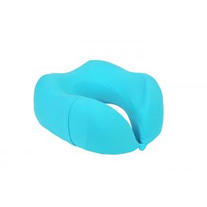 China Blue Color Memory Foam Neck Pillow / U Shape Travel Neck Support Airplane supplier