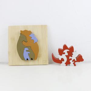 China Customize Silicone Puzzle , 3D Infant Jigsaw Puzzles With Wooden Bamboo Base supplier