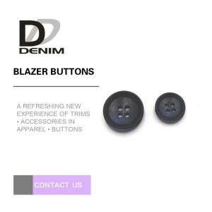 China Navy Blue Black Personalized Blazer Buttons , Custom 4 Hole Plastic Button supplier