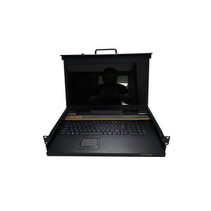 China 15,6 » commutateurs 4 de moniteur de l'écran KVM mettent en communication 1U avec le matériel de haute résistance supplier