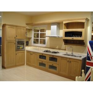 China Light colour solid wood kitchen cabinet,wooden furniture.Norht American style furniture supplier