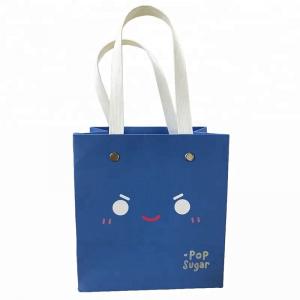 Delicate Small Foldable Paper Bags , Cardboard Gift Bags Eco Friendly