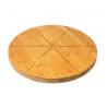 Round 25cm Bamboo Butcher Block Cutting Board Divide Pizza Tray With Cutter