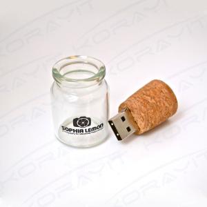 Wood Cork Arcylic Bottle Thumb Drive, Message In the Bottle Custom Logo Novelty USB Stick