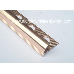 China Anti Corrosion Aluminium Round Edge Tile Trim In Polished Rose Gold wholesale