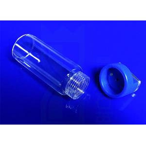 China Botella reactiva del cuarzo claro de la silicona fundida SIO2 con el extremo de la rosca de tornillo supplier