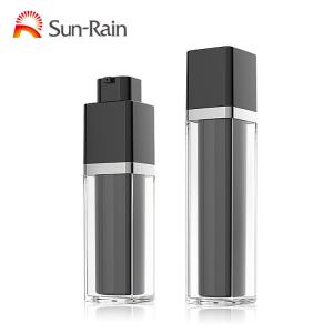 China 30ml 50ml rotate cosmetic empty black airless lotion pump bottles supplier