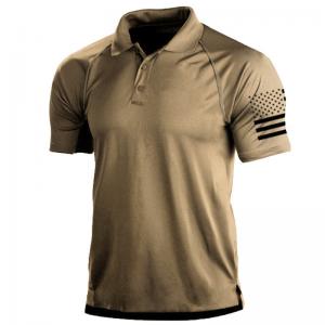 China Anti Pilling Breathable Polo T Shirts Tactical Polyester Green Outdoor Woven Short Sleeve Combat Shirt supplier