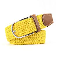 China PU Braided Fabric Elastic Belt Adjustable Men 105cm Alloy Buckle on sale