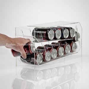 Portable TUV  Two  Tire  Certificate Clear Acrylic Storage Box For Beverage，Plastic Canned Food Pantry Storage Rack