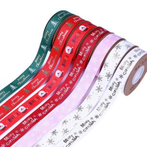 ODM Holiday Home Decor 25mm Satin Christmas Ribbon For Gift Box Package