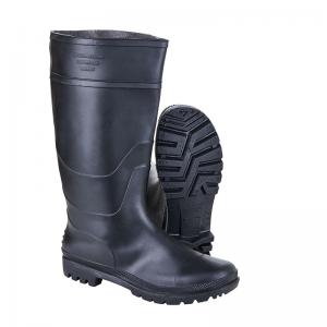 RB108 Black Italy Style PVC Safety Rain Boots without Steel Toe with Knee-High Design